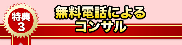 特典３．無料電話によるコンサル 